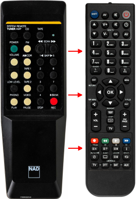Replacement remote for Nad NAD7100, NAD1600, 7100, 7400, 1700, NAD1700