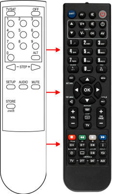 Replacement remote control for Fuba ODE250S