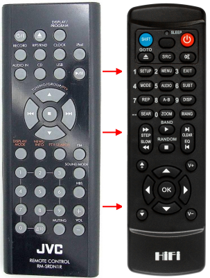 Replacement remote control for JVC RD-N1