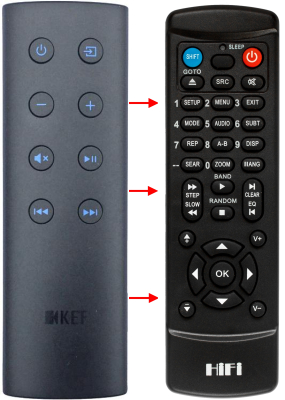 Replacement remote control for Kef LSX