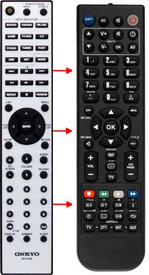 Replacement remote control for Onkyo RC-8165