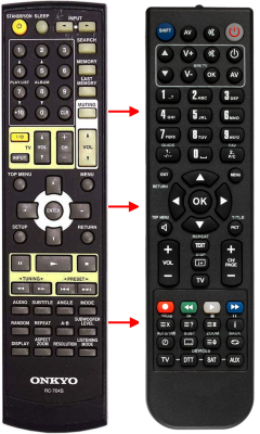 Replacement remote control for Onkyo DR-S501