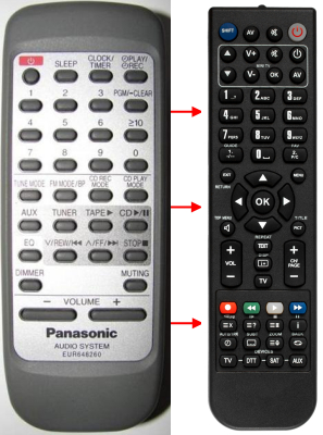 Replacement remote for Panasonic SCPM07, SAPM07, EUR648260