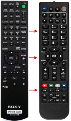 Replacement remote control for Sony RM-AMU139