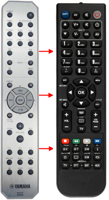 Replacement remote for Yamaha WV50020, RAX23, R-S300, R-S300BL