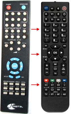 Replacement remote control for Digital DVX200B