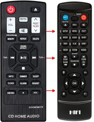 Replacement remote control for LG CM2460