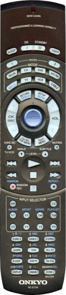Replacement remote for Integra DTR73, RC514M, 24140514