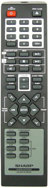 Replacement remote control for Sharp XL-DH10NH