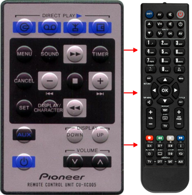 Replacement remote for Pioneer AXD7170, CU-XC005, NS-5, XC-L5, SL5V-S