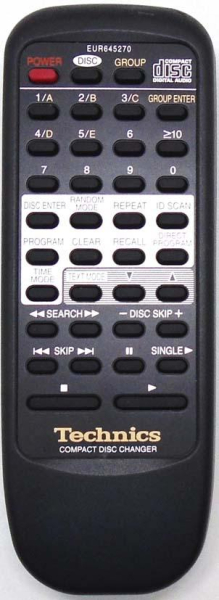 Replacement remote control for Technics EUR645270