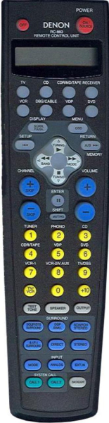 Replacement remote for Denon AVR87, RC883, AVR87BKEU, AVR1800, AVR3802