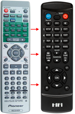 Replacement remote control for Pioneer AXD7323