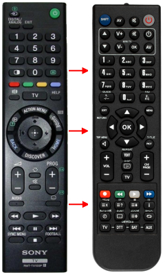 Replacement remote control for Sony RMT-TX100P