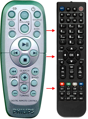 Replacement remote for Philips AZ400017, AZ2055, AZ2045, 313922860070