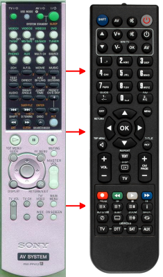 Replacement remote for Sony STR-DE885S STR-K840P STR-K850P