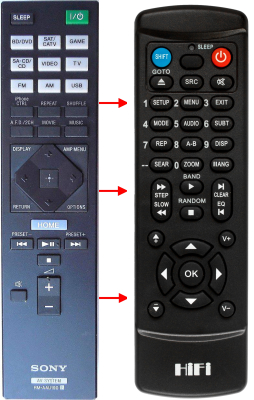 Replacement remote control for Sony RM-AAU190