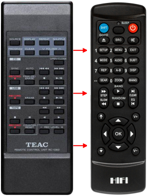 Replacement remote control for Teac/teak AD-RW900