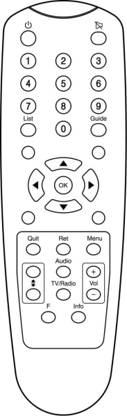 Replacement remote control for Xsat FALCON12DTVA SECA