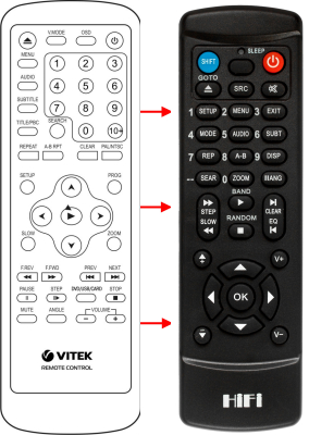 Ersättande fjärrkontroll till Vitek JX-8006D(VT-4110)