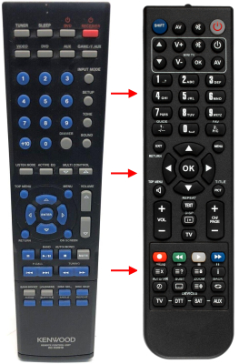 Replacement remote control for Kenwood VRS-62000