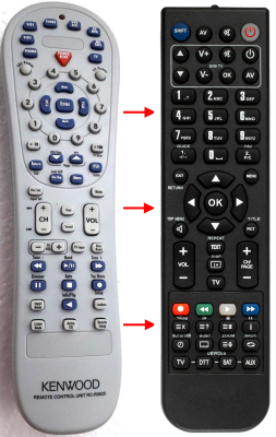 Replacement remote control for Kenwood KRF-V6070D