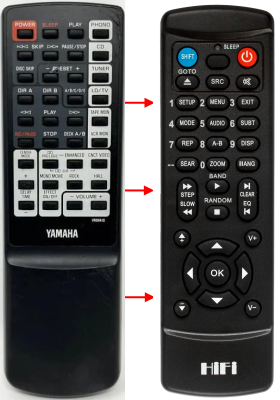 Replacement remote control for Yamaha VR09410