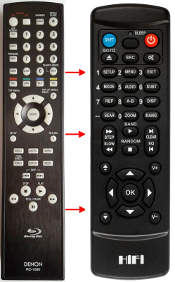 Replacement remote control for Denon DVD-2500BT