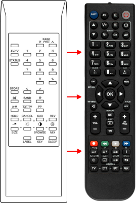 Replacement remote control for Soundwave CTV1405R