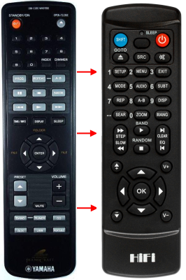 Replacement remote control for Yamaha MCR-E320