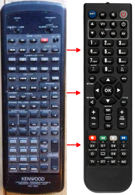 Replacement remote control for Kenwood KV-V8500
