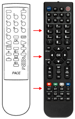 Télécommande de remplacement pour Pace DSR200