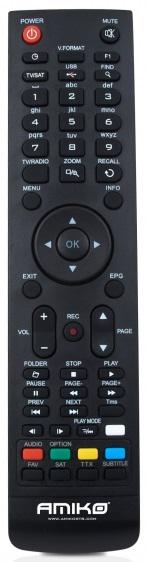 Replacement remote control for Amiko MINI COMBO HD