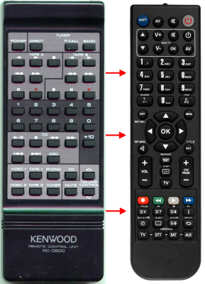 Replacement remote for Kenwood KRV5550, KHRWW4011K1, KRA5040, RC0500