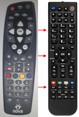 Replacement remote control for Nova LOR165-NOVA HD