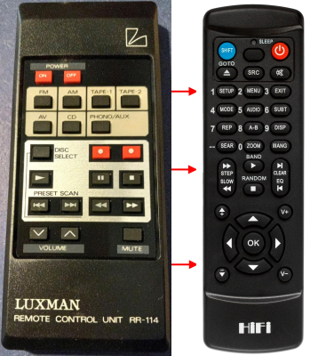 Erstatnings-fjernbetjening til  Luxman R-114