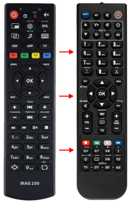 Replacement remote control for Mag 254
