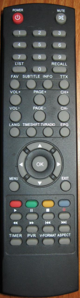 Replacement remote control for TV Star T1010