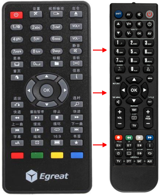 Control remoto de sustitución para Entertainment Box E BOX T8V4