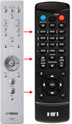 Replacement remote control for Yamaha RAS35