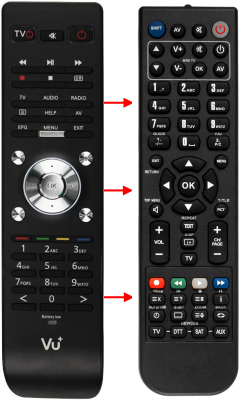Replacement remote control for Vu+ DUO2