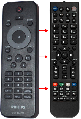 Replacement remote for Philips 996500035359, 242254900948, DVP598237