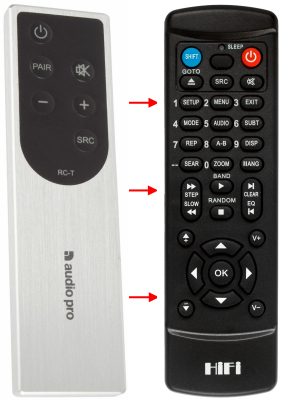 Replacement remote control for Audio Pro ADDON T10GEN1