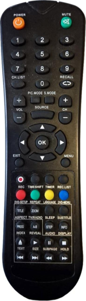 Replacement remote control for Sansui TV1404