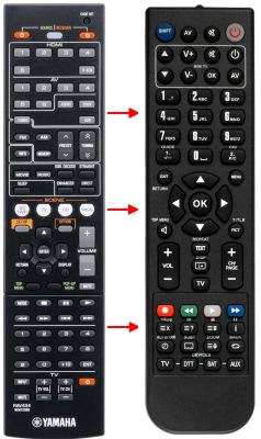 Replacement remote control for Yamaha RAV434