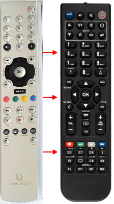 Replacement remote control for Canal Digital TNR-5720SX
