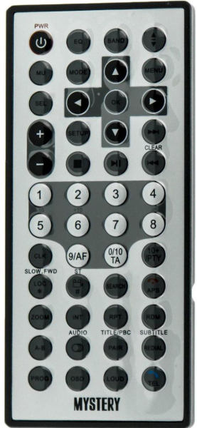 Replacement remote control for Mystery MDD-7300S