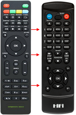 Replacement remote control for Dragon Box DB4