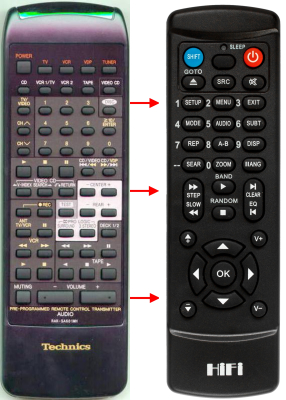 Replacement remote control for Technics SD-S926