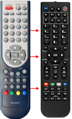 Replacement remote control for Techno IRC167E